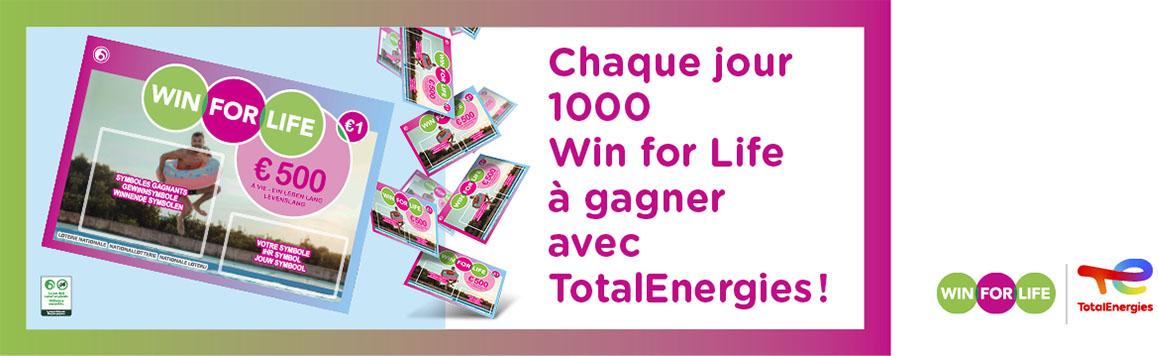 Chaque jour 1000 Win for Life à gagner avec TotalEnergies